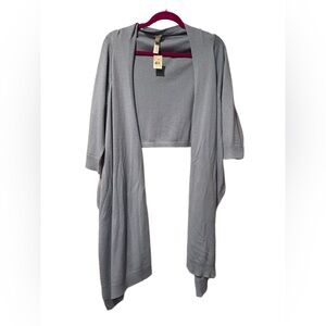 Ann Taylor Blue NWT long sleeve shrug wrap top Size L